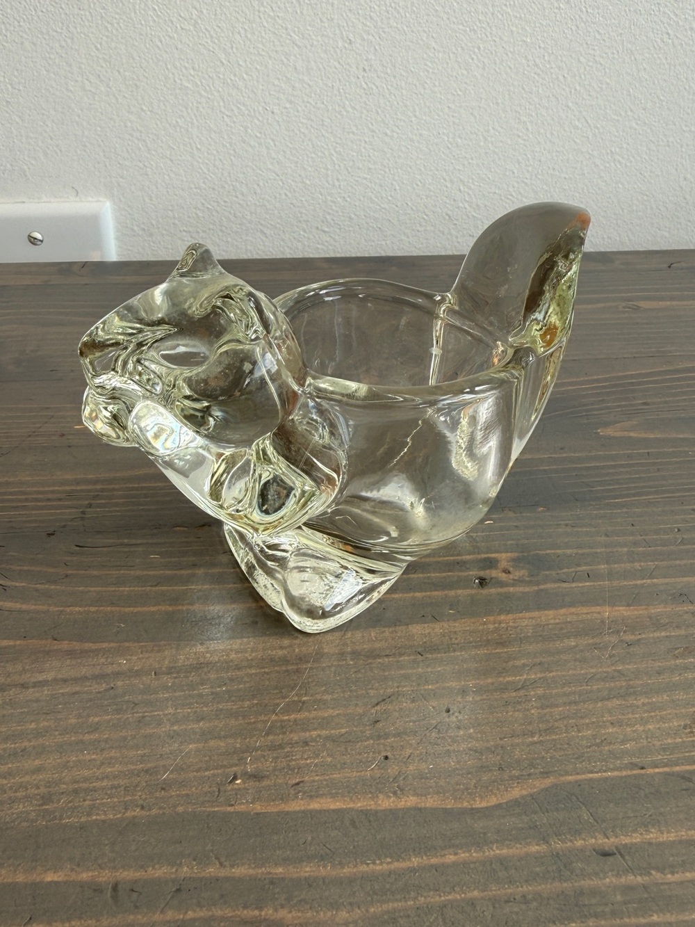 Vintage AVON glass squirrel candle holder